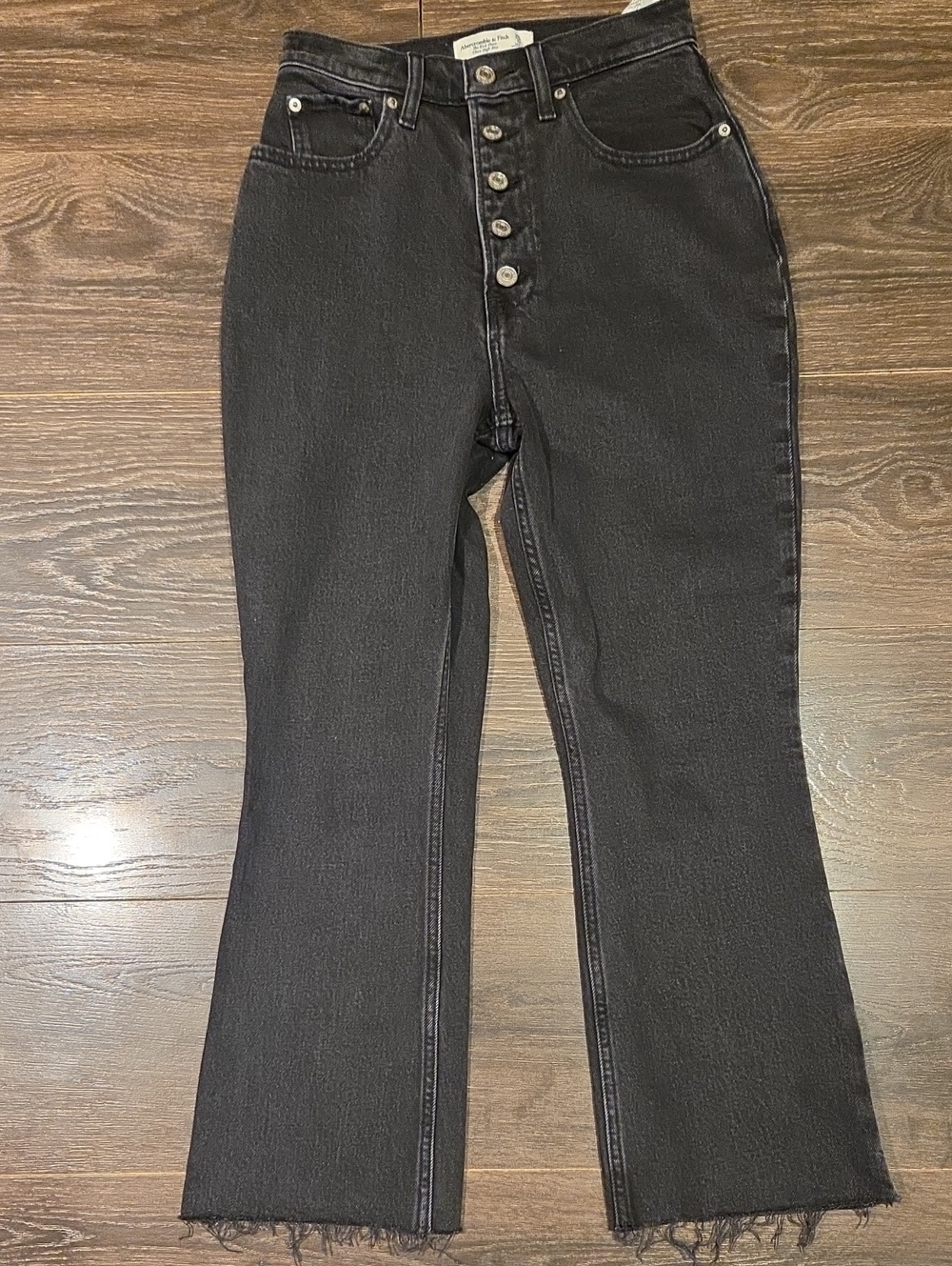 ❤️ NWOT! ABERCROMBIE & FITCH CURVE LOVE ULTRA HIGH RISE KICK FLARE JEANS 0S (25S